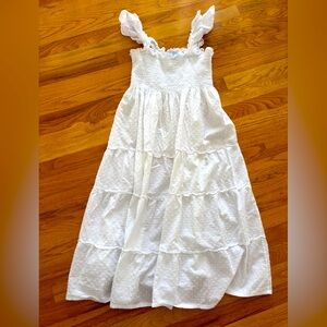 Hill House Ellie Nap Dress - White Swiss Dot - Size S